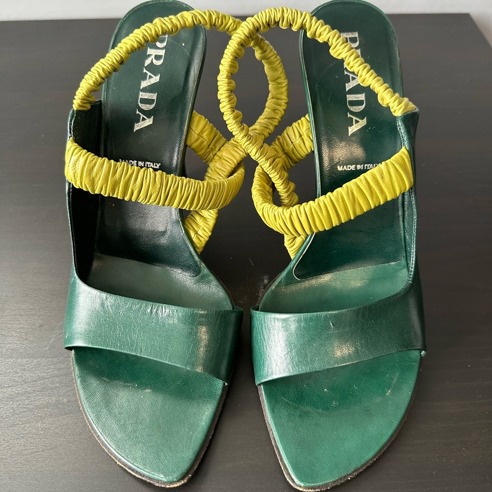 Green Prada sandals